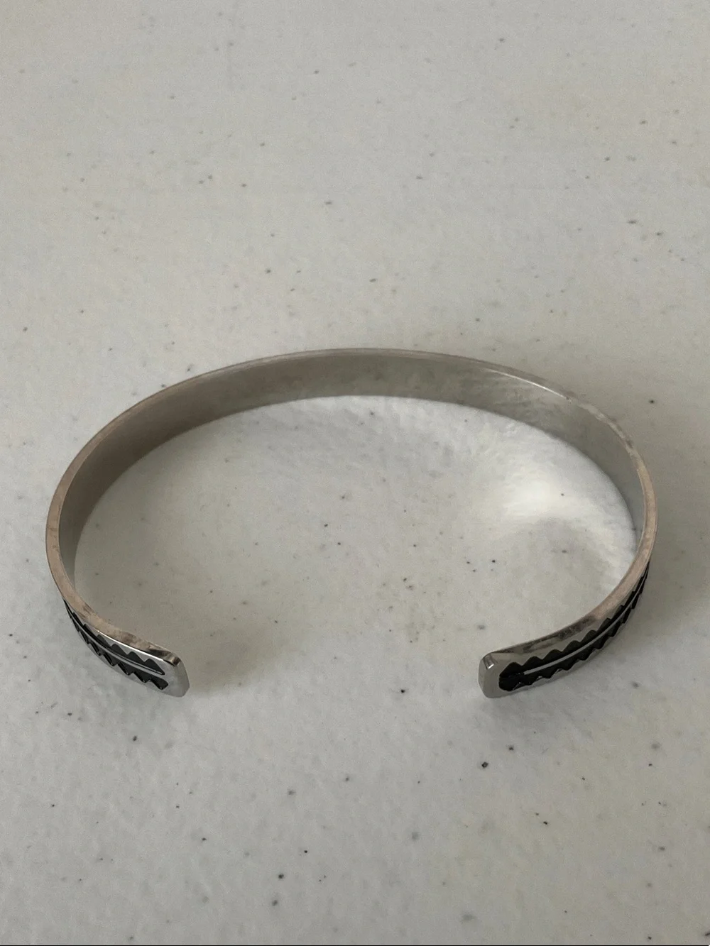 Stainless Steel Black Accent Cuff Bracelet - Men’s Accessory